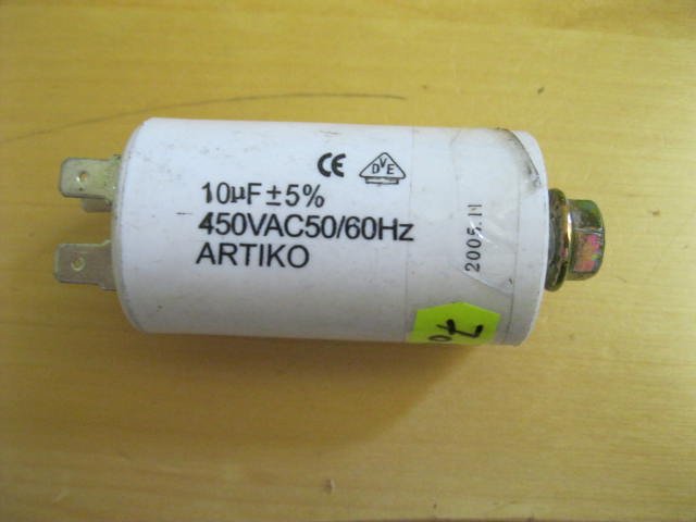 condensator Artiko, 10µ ±5%, 450VAC50-60HZ , wasdroger