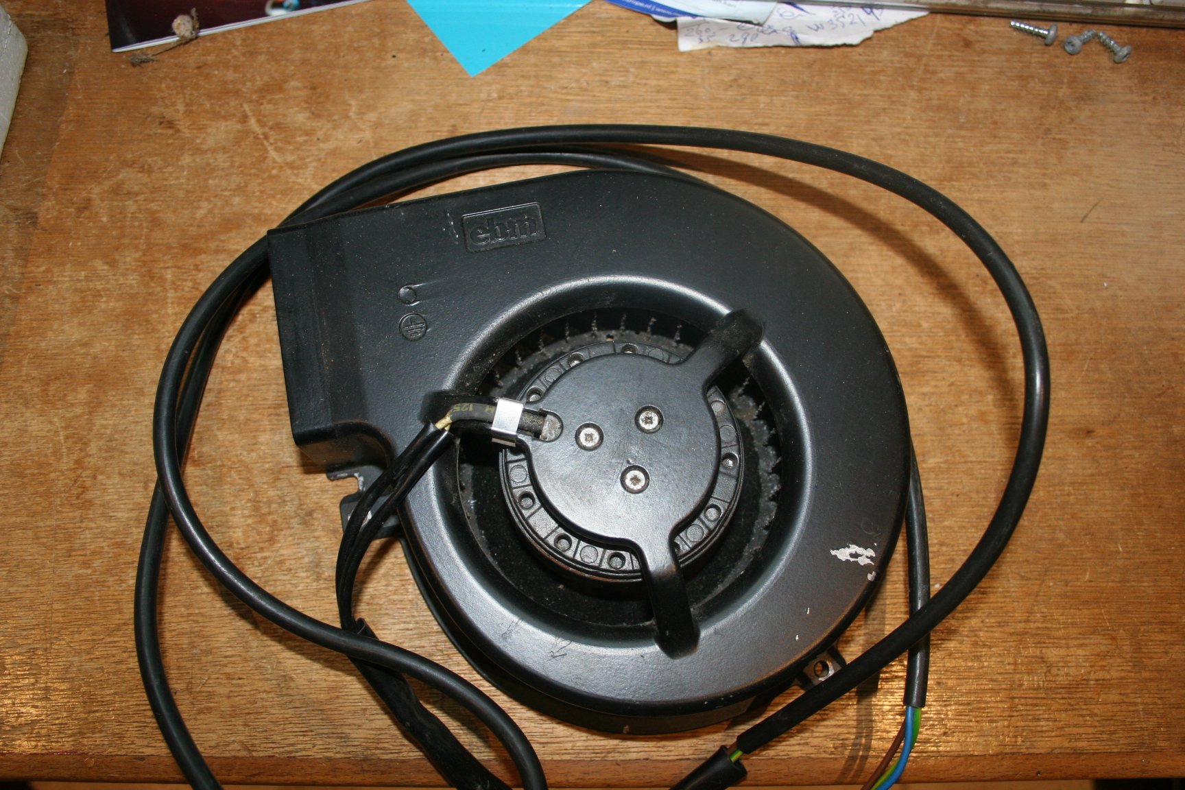 ventilator CV ketel, ebm G2S120-FE03-22, gebruikt CV onderdeel,